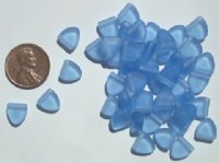 50 9mm Triangle Beads - Matte Light Sapphire